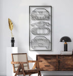 2002 Camaro SS Quad Profile Metal Frame Silhouette