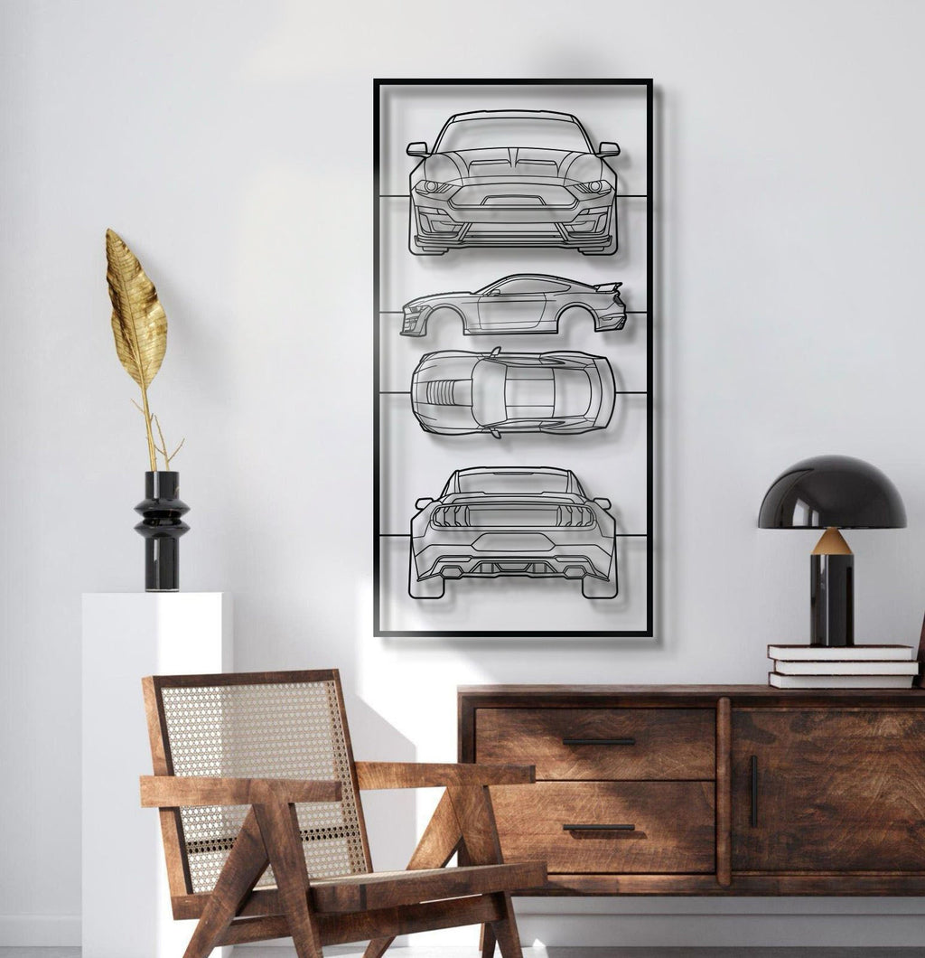 2019 Mustang Shelby GT500 Quad Profile Metal Frame Silhouette - MT1453