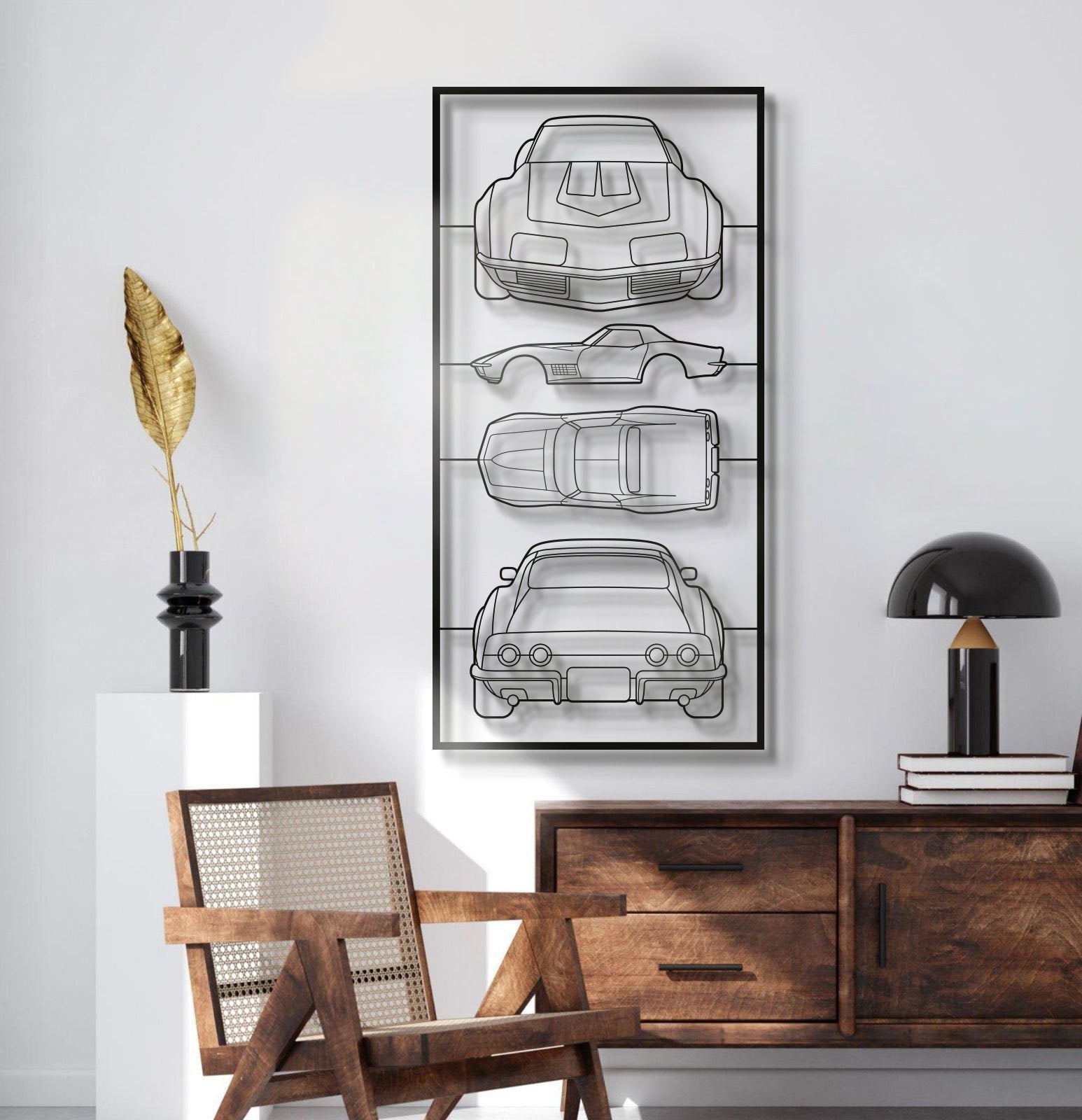 1971 Corvette ZR2 Quad Profile Metal Frame Silhouette - MT1444