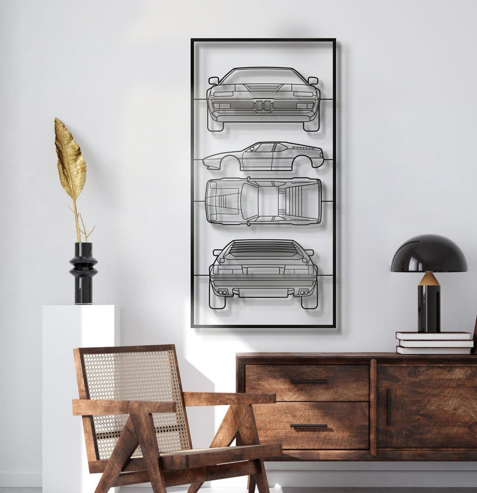 1978 M1 (E26) Quad Profile Metal Frame Silhouette - MT1427
