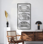 2003 Carrera GT Quad Profile Metal Frame Silhouette