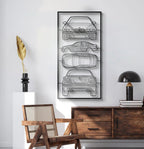 E39 Quad Profile Metal Frame Silhouette