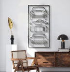 1964 911 (901) Quad Profile Metal Frame Silhouette