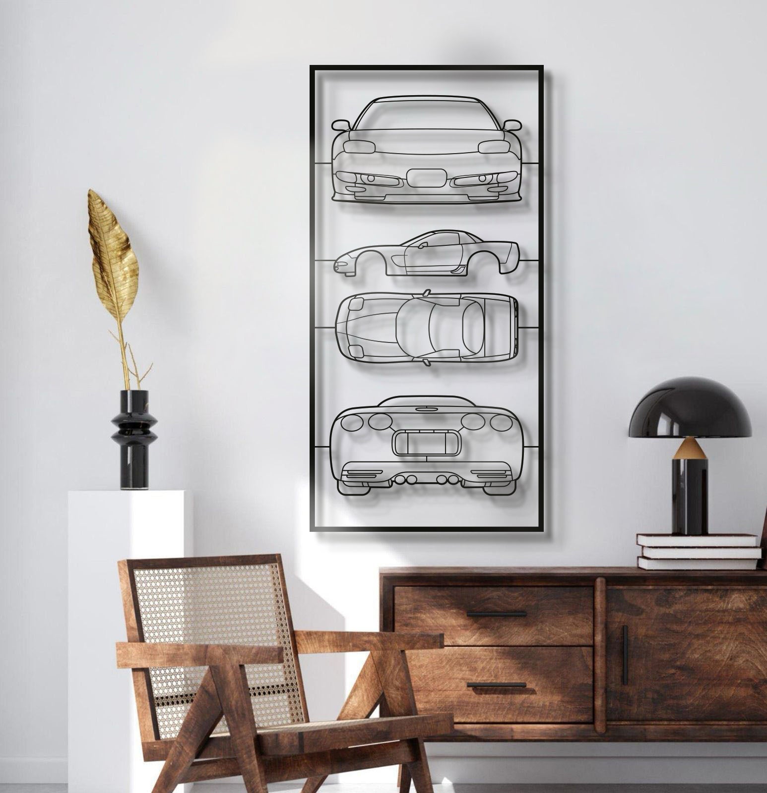 Corvette C5 Quad Profile Metal Frame Silhouette - MT1447