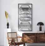 1967 Mustang GT500 Quad Profile Metal Frame Silhouette