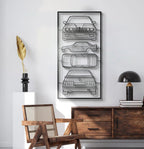 E30 Quad Profile Metal Frame Silhouette