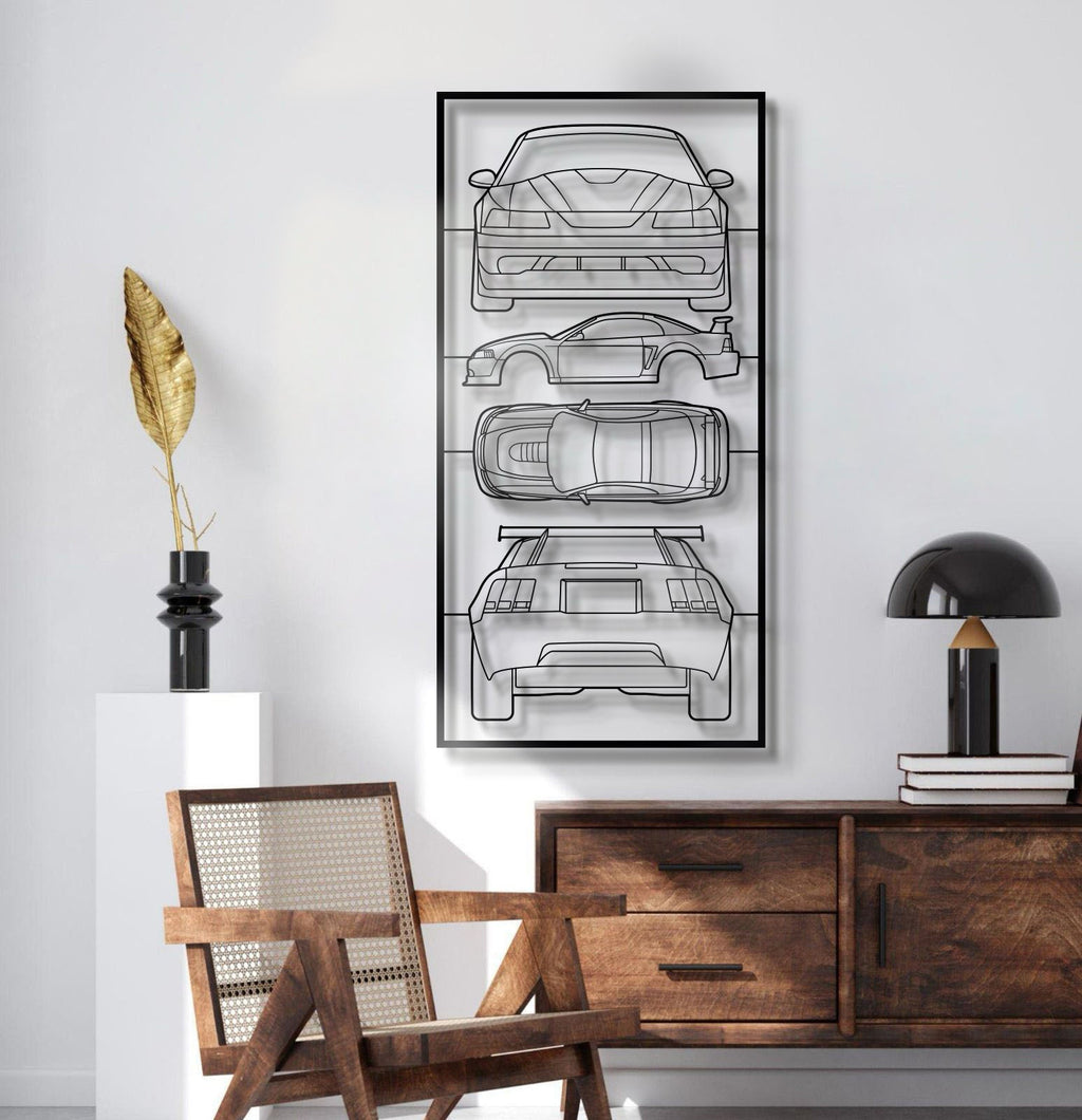 2000 Mustang SVT Cobra R Quad Profile Metal Frame Silhouette - MT1451