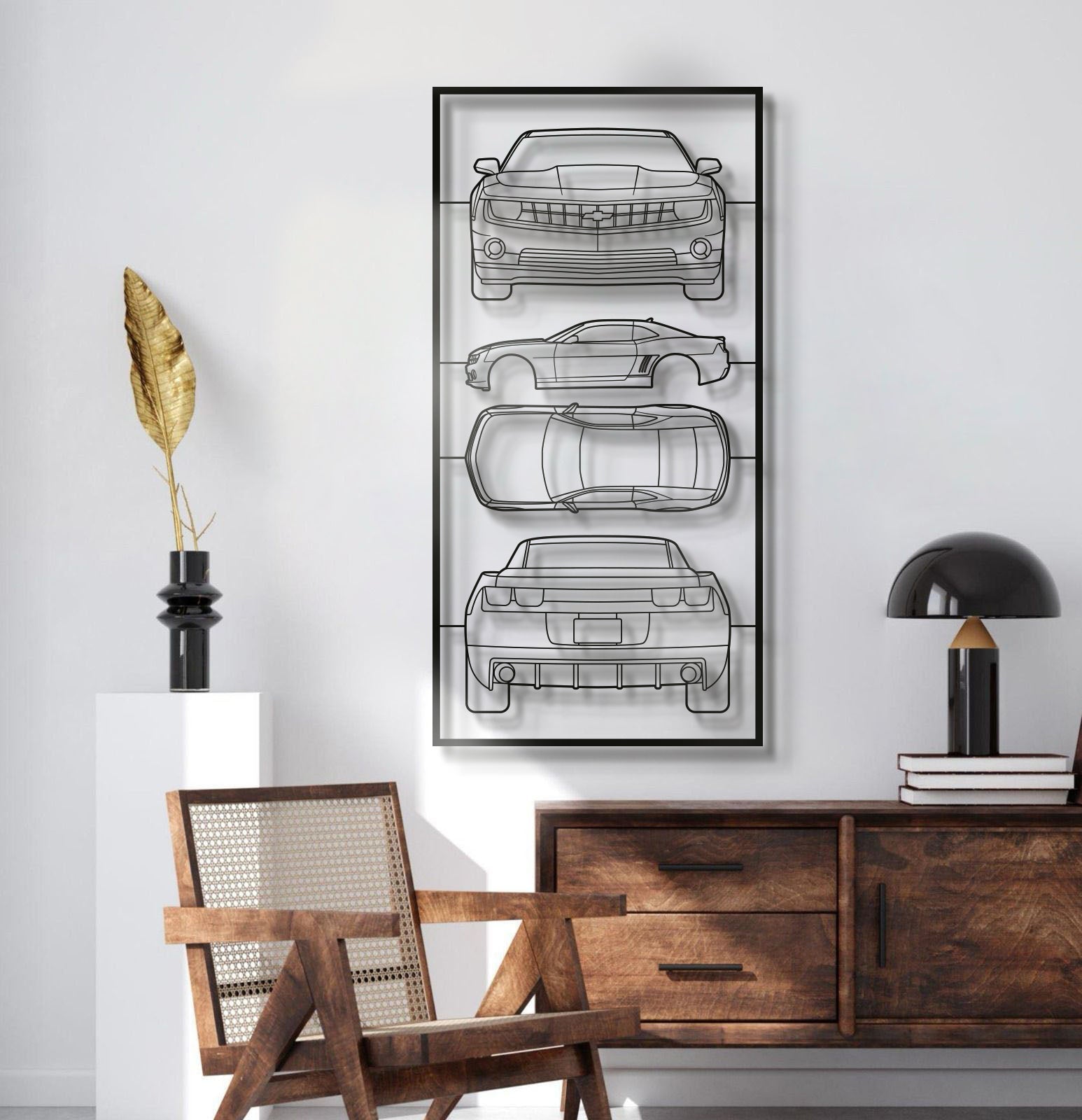 2010 Camaro SS Quad Profile Metal Frame Silhouette - MT1440