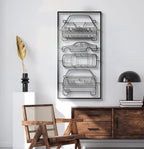 E34 Quad Profile Metal Frame Silhouette