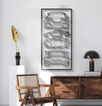 911 GT2 RS Quad Profile Metal Frame Silhouette