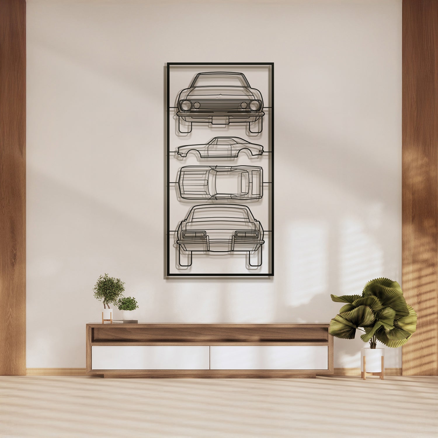 1967 Camaro Z28 Quad Profile Metal Frame Silhouette - MT1436