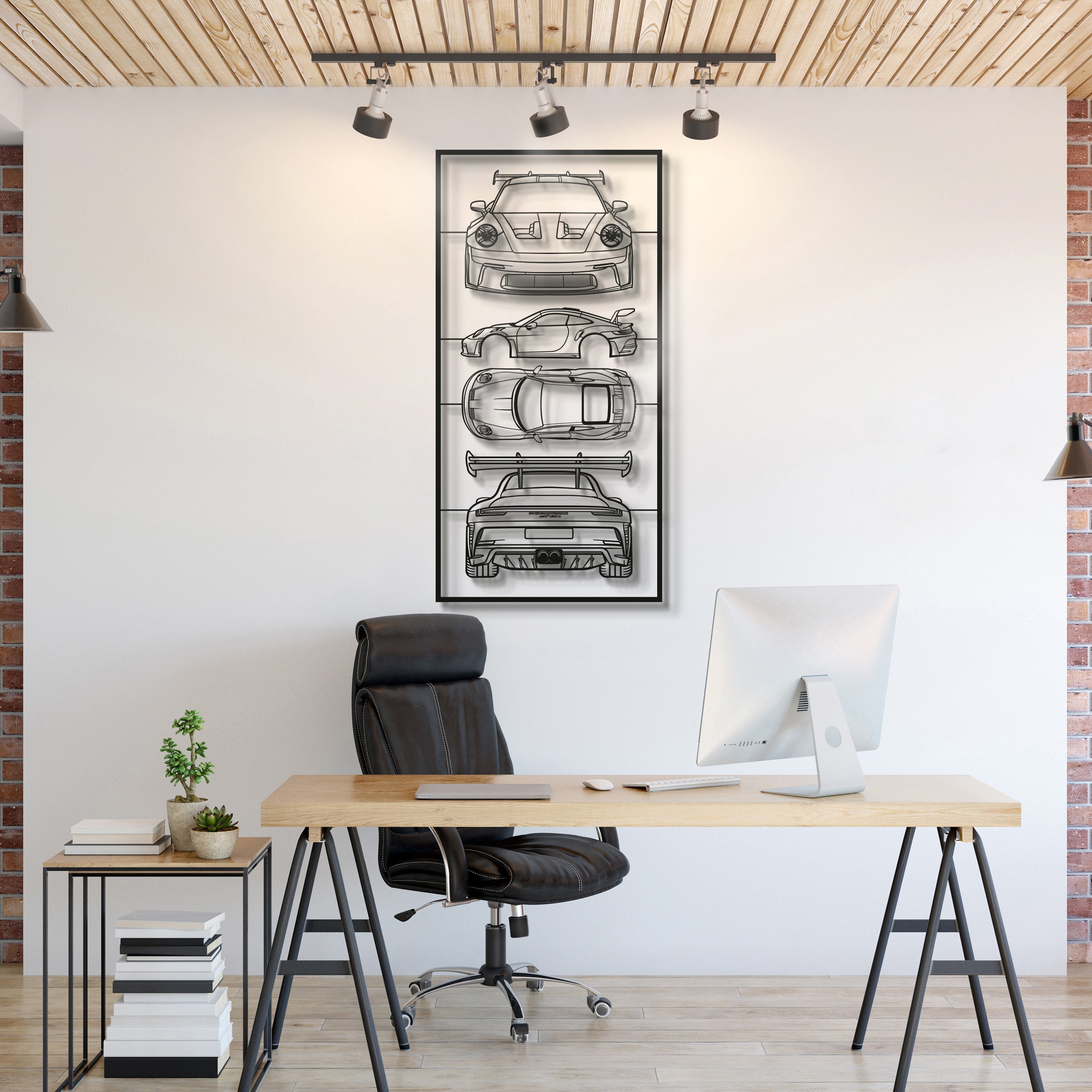 911 GT3 RS Quad Profile Metal Frame Silhouette - MT1461