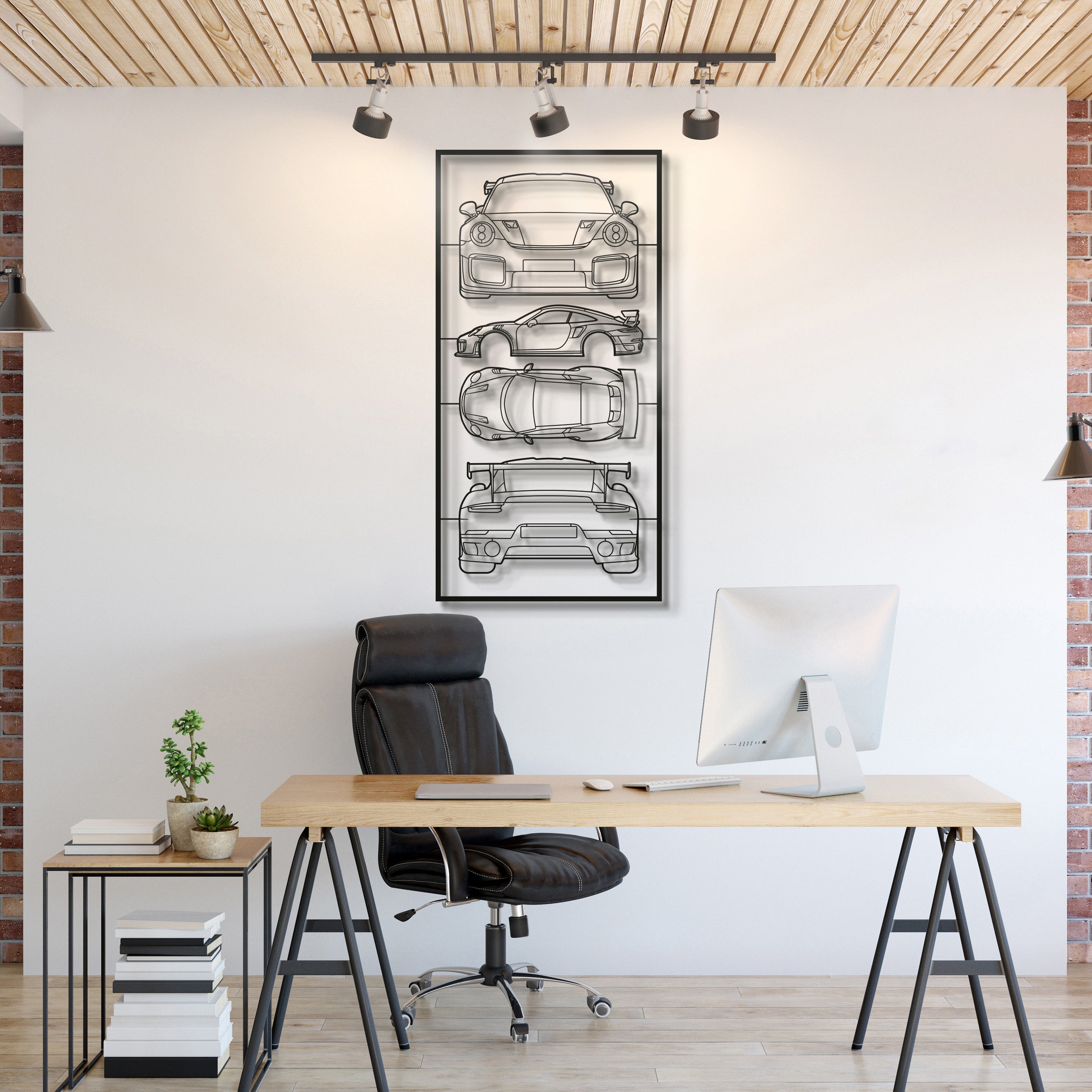 911 GT2 RS Quad Profile Metal Frame Silhouette - MT1462