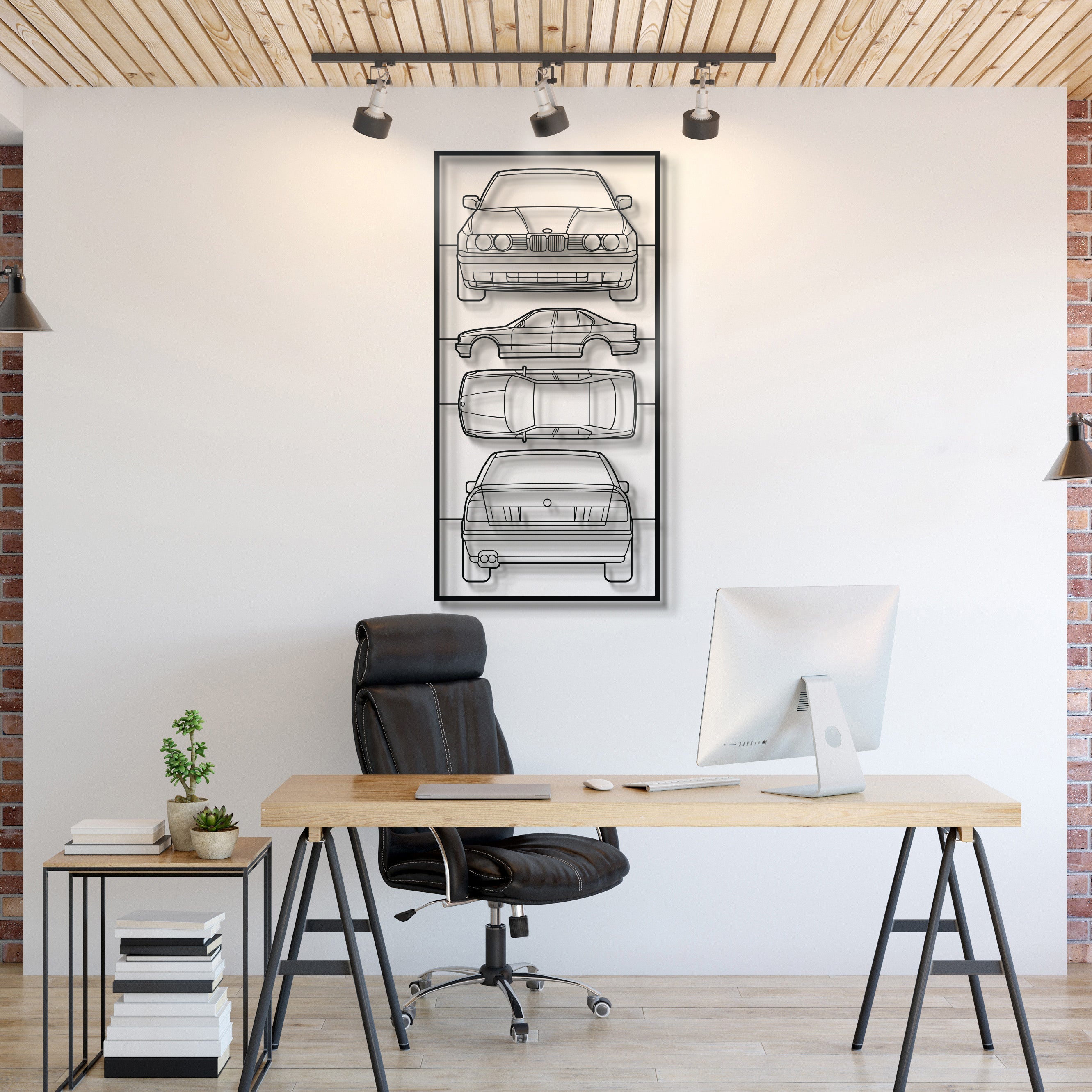 E34 Quad Profile Metal Frame Silhouette - MT1432
