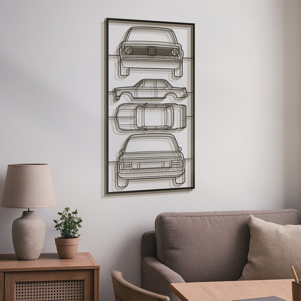 1972 2002 Turbo (E20) Quad Profile Metal Frame Silhouette - MT1426