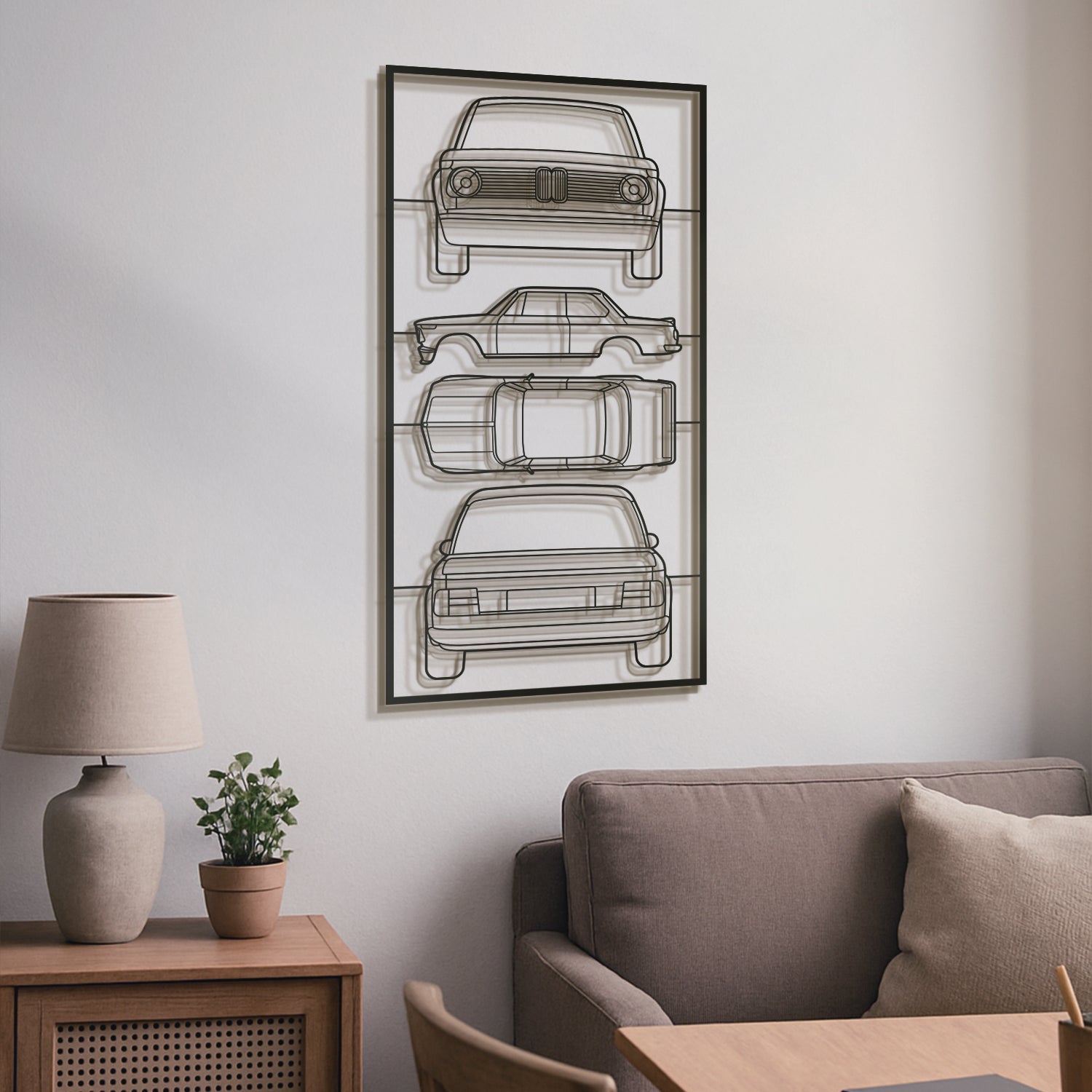 1972 2002 Turbo (E20) Quad Profile Metal Frame Silhouette - MT1426