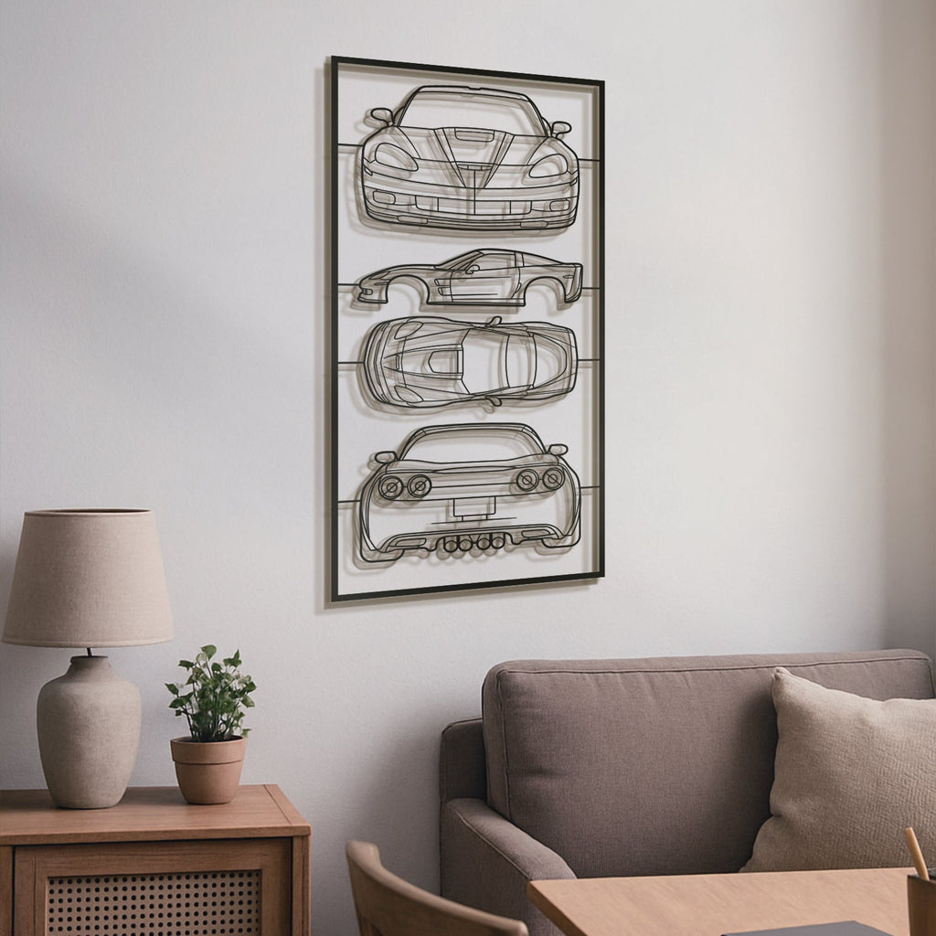 2009 Corvette ZR1 Quad Profile Metal Frame Silhouette - MT1446