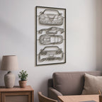 2009 Corvette ZR1 Quad Profile Metal Frame Silhouette