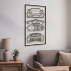 2003 Carrera GT Quad Profile Metal Frame Silhouette