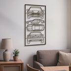 1989 8 Series 850CSi (E31) Quad Profile Metal Frame Silhouette