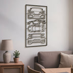 911 GT2 RS Quad Profile Metal Frame Silhouette