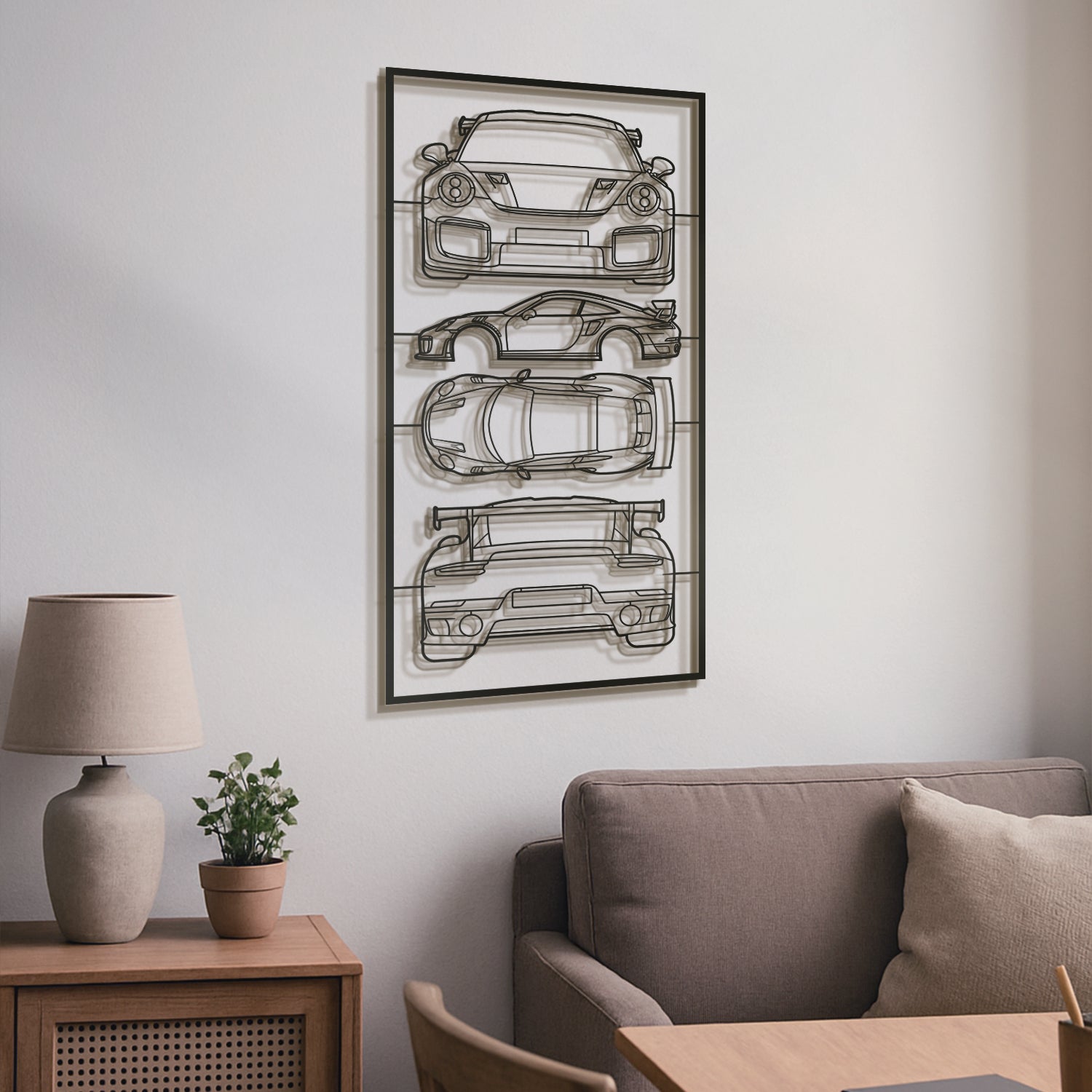 911 GT2 RS Quad Profile Metal Frame Silhouette - MT1462
