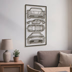 2018 Taycan Quad Profile Metal Frame Silhouette