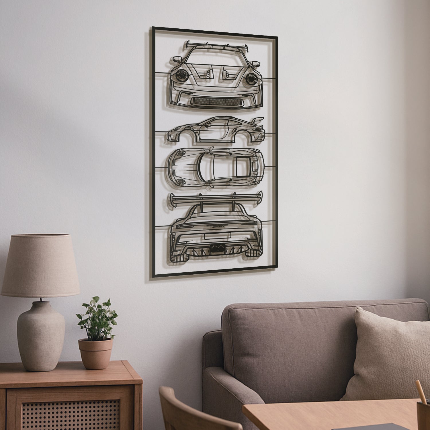 911 GT3 RS Quad Profile Metal Frame Silhouette - MT1461