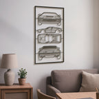 1978 M1 (E26) Quad Profile Metal Frame Silhouette