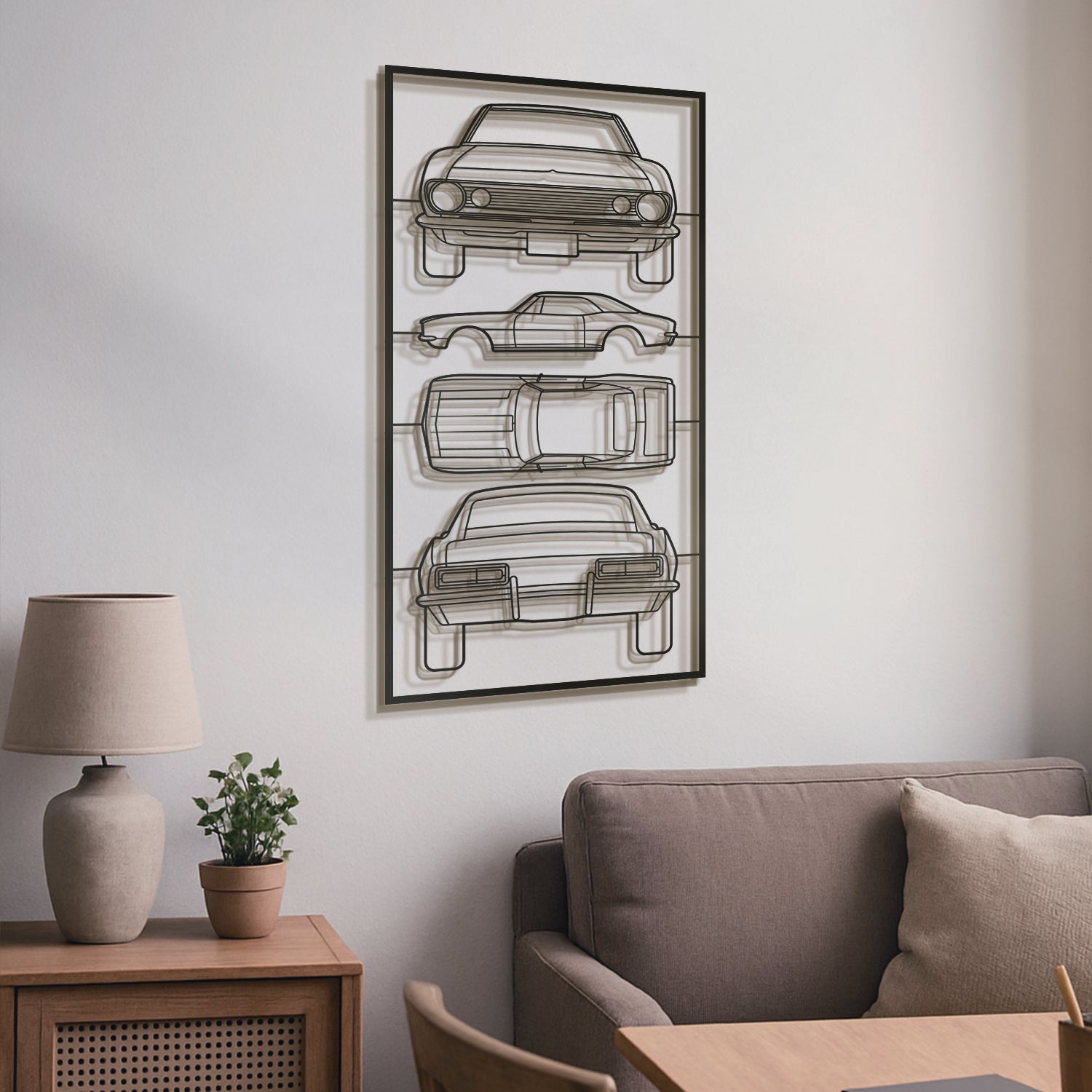 1967 Camaro Z28 Quad Profile Metal Frame Silhouette - MT1436