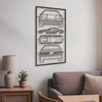 1987 Mustang GT Fox Body Quad Profile Metal Frame Silhouette