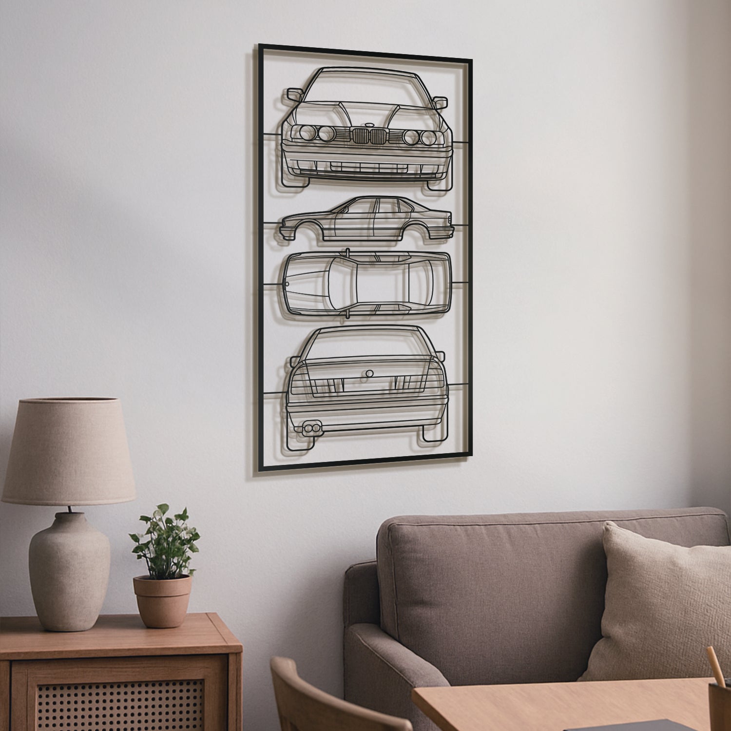 E34 Quad Profile Metal Frame Silhouette - MT1432