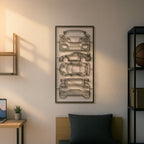 911 GT2 RS Quad Profile Metal Frame Silhouette