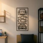 911 GT3 RS Quad Profile Metal Frame Silhouette