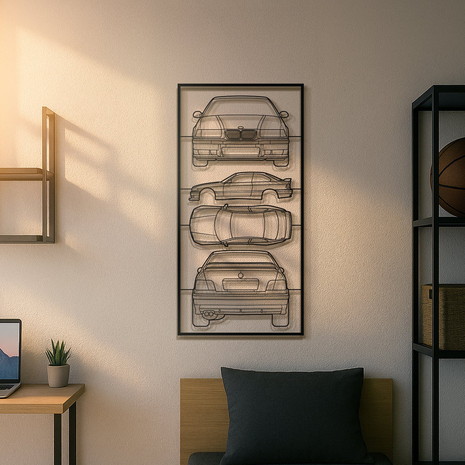 E36 Quad Profile Metal Frame Silhouette - MT1433