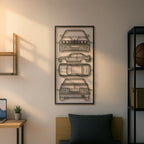 E30 Quad Profile Metal Frame Silhouette