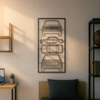 1972 2002 Turbo (E20) Quad Profile Metal Frame Silhouette