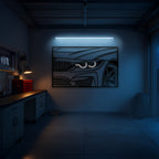 F82 M4 Apex Front View Metal Neon Frame Wall Art
