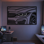 F82 M4 Apex Front View Metal Neon Frame Wall Art