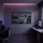 F82 M4 Apex Front View Metal Neon Frame Wall Art