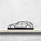 Taycan Turbo Cross Turismo Silhouette Metal Art Stand