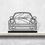 911 Turbo Model 930 Front Silhouette Metal Art Stand