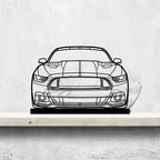 Mustang GT 2016 Front Silhouette Metal Art Stand