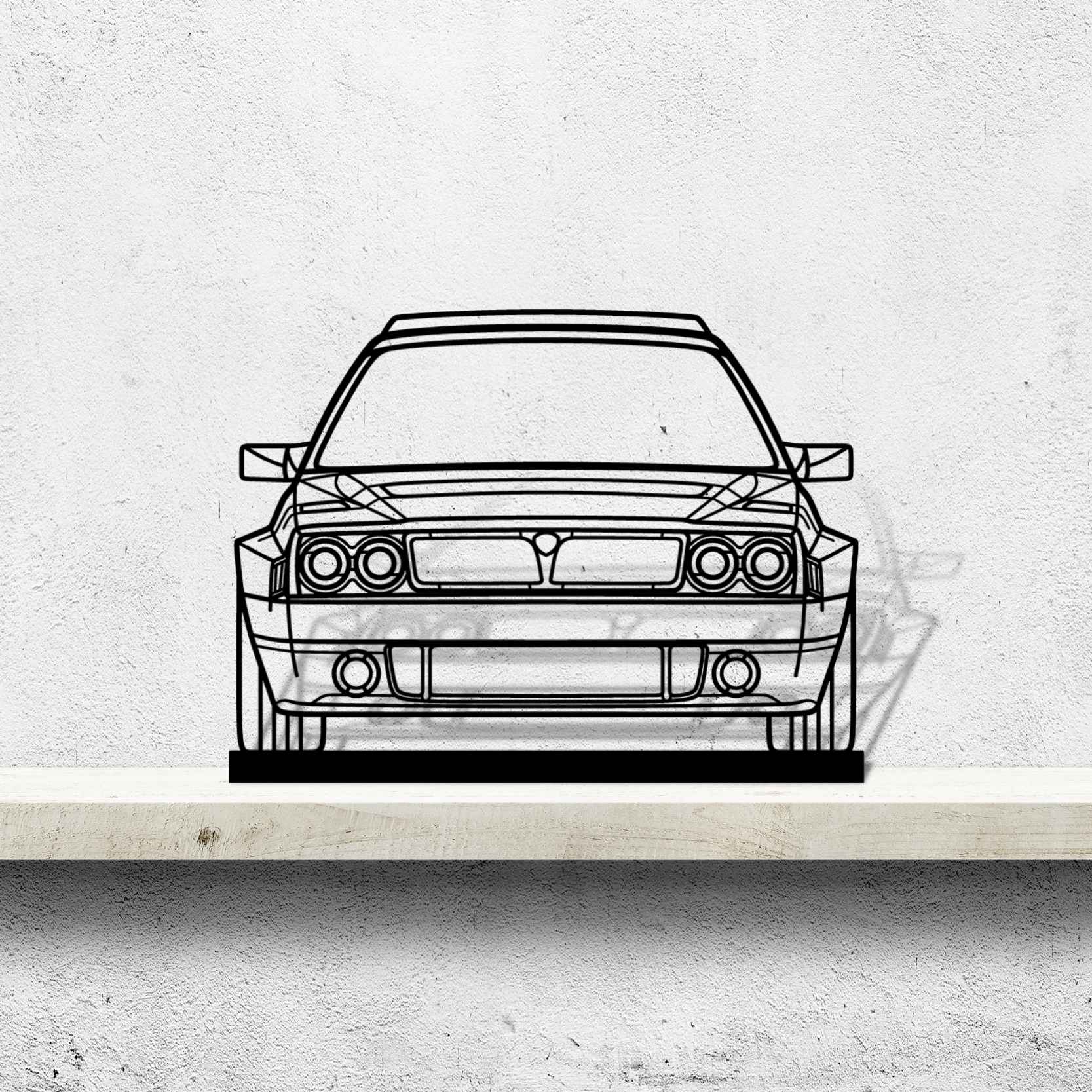 Delta Futurista Front Silhouette Metal Art Stand