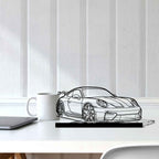 911 GT3 Model 992.2 Front Angle Silhouette Metal Art Stand