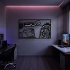 M5 F90 CS Apex Front View Metal Neon Frame Wall Art