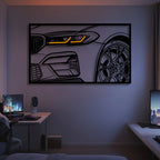 M5 F90 CS Apex Front View Metal Neon Frame Wall Art